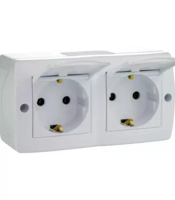 Priza dubla cu capac pe tencuiala premium Mono (6buc/bax)